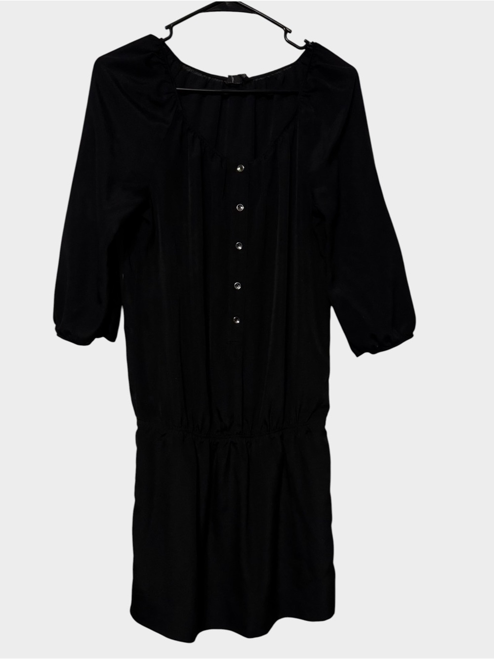 Express Black Mini Dress with Button Front